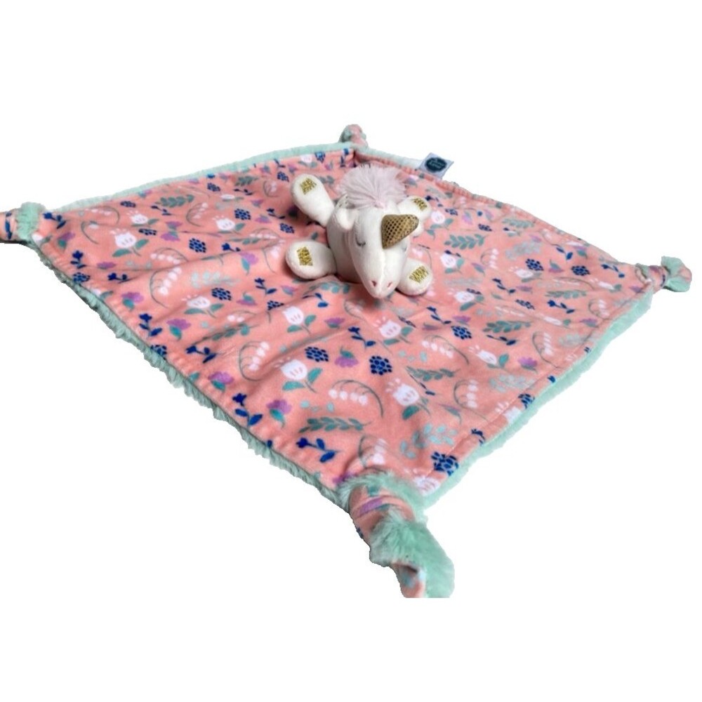 MARY MEYER White Unicorn Character Blanket Pink Fairyland Security Lovey Pink